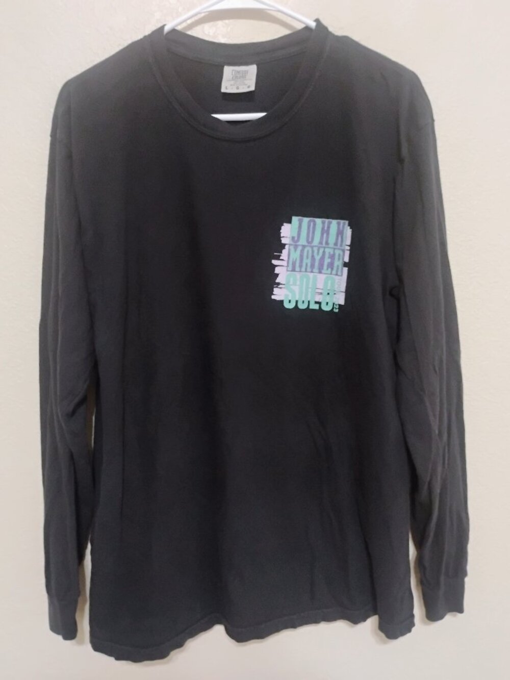 John Mayer Solo Tour 2023 Comfort Colors L Black Long Sleeve Concert Shirt